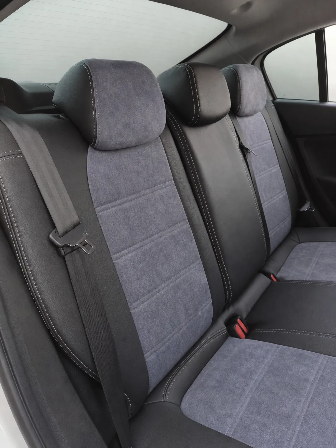 Fiat Egea koltuk kılıfı, siyah-gri taytüyü kumaş, arka koltuk (2015+)