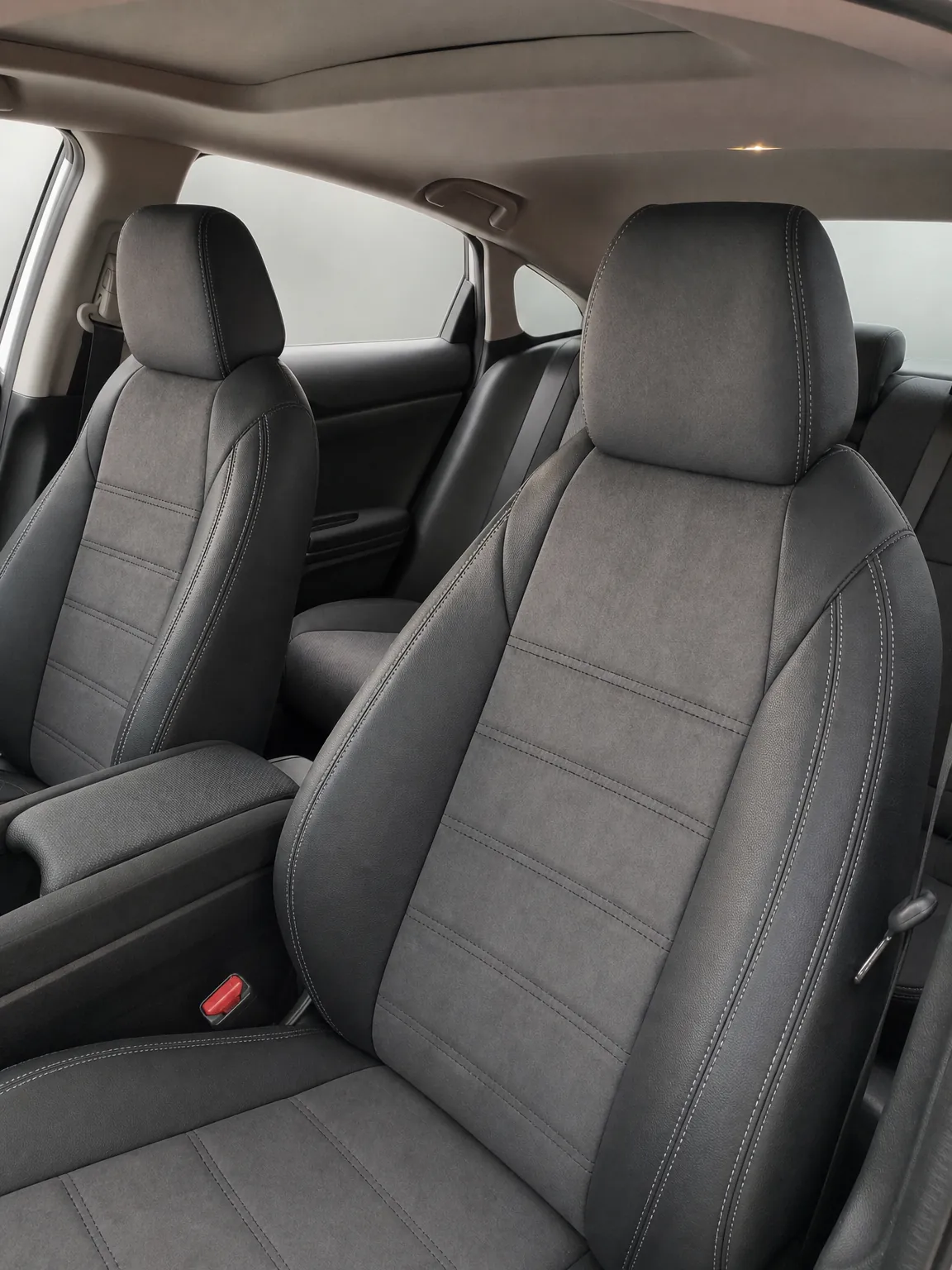 Honda Civic koltuk kılıfı, siyah-gri taytüyü kumaş, ön koltuklar (Sedan 2016+)