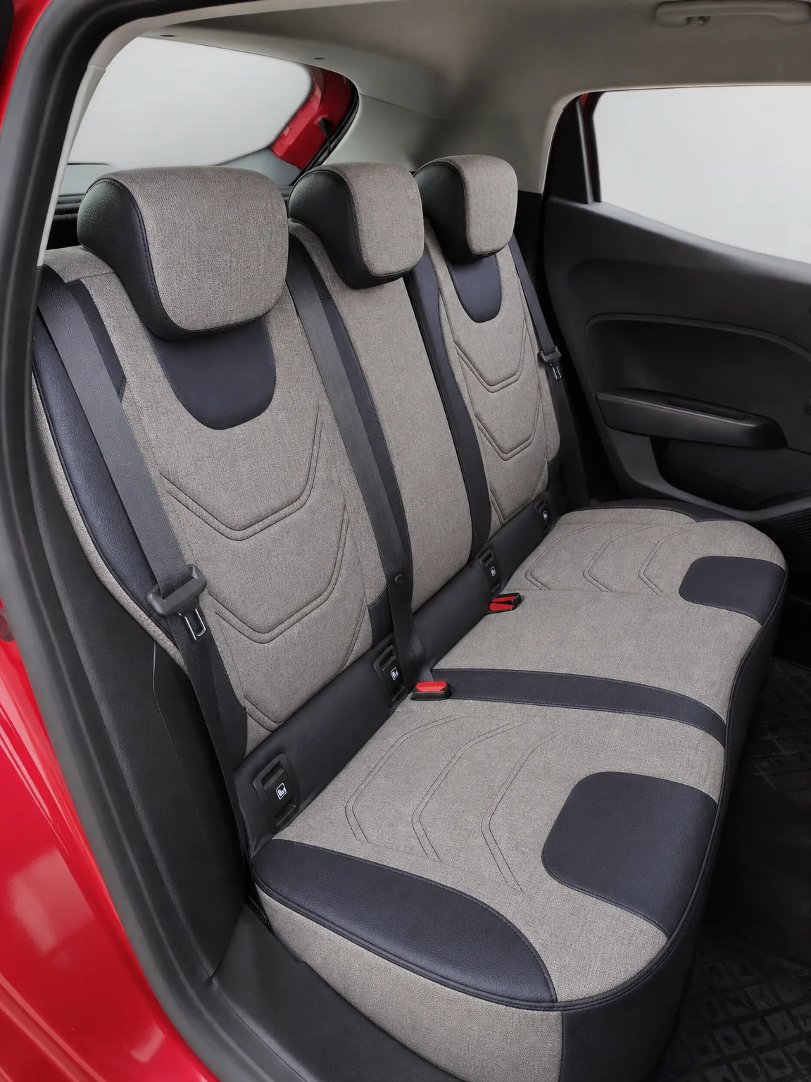 Renault Clio koltuk kılıfı, Roma siyah-gri kumaş, arka koltuk (Clio 5)
