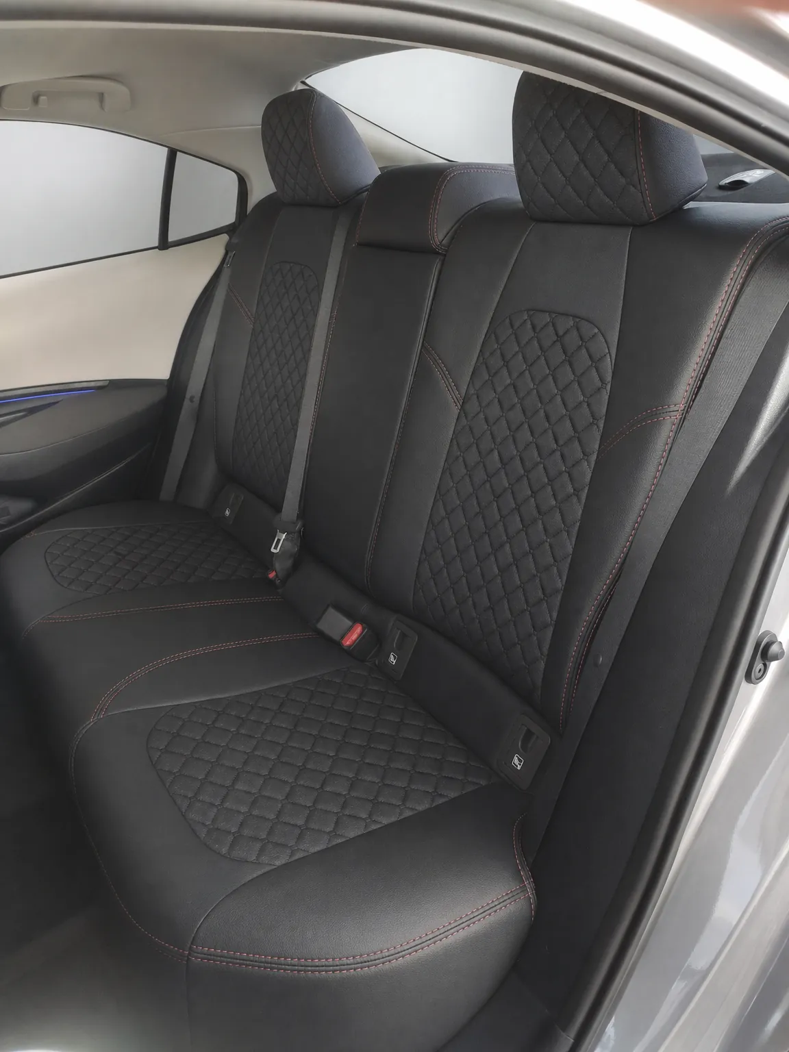 Toyota Corolla koltuk kılıfı, siyah-gri taytüyü kumaş, arka koltuk (2018+)