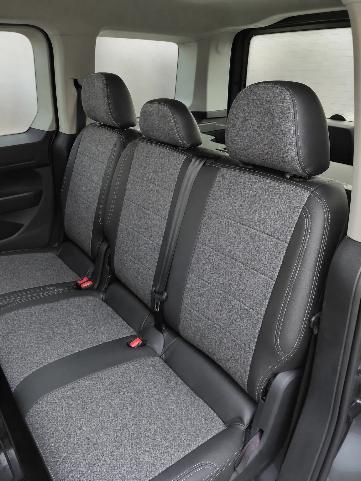 Volkswagen Caddy koltuk kılıfı, gri-açık gri keten kumaş, arka koltuk (2020+)